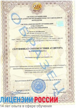 Образец сертификата соответствия аудитора №ST.RU.EXP.00006191-2 Симферополь Сертификат ISO 50001